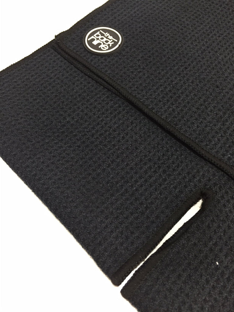 Aqua Pro 400A Waffle Weave Golf Towel Twin Pack - Black/Black - theback9