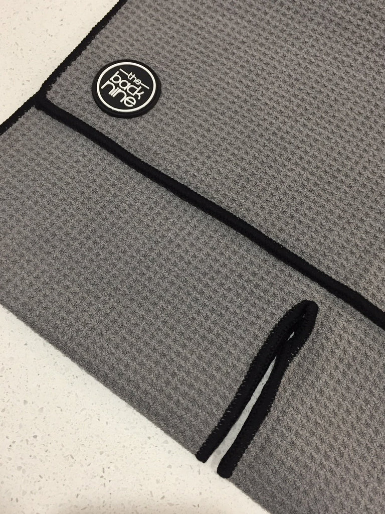 AquaPro 400A Waffle Weave Golf Towel Twin Pack - Charcoal/Black - theback9