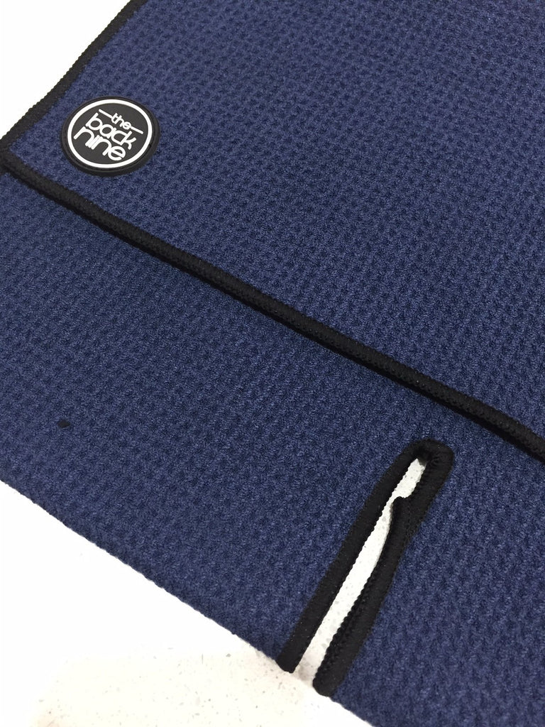 AquaPro 400A Waffle Weave Golf Towel Twin Pack - Navy/Black - theback9