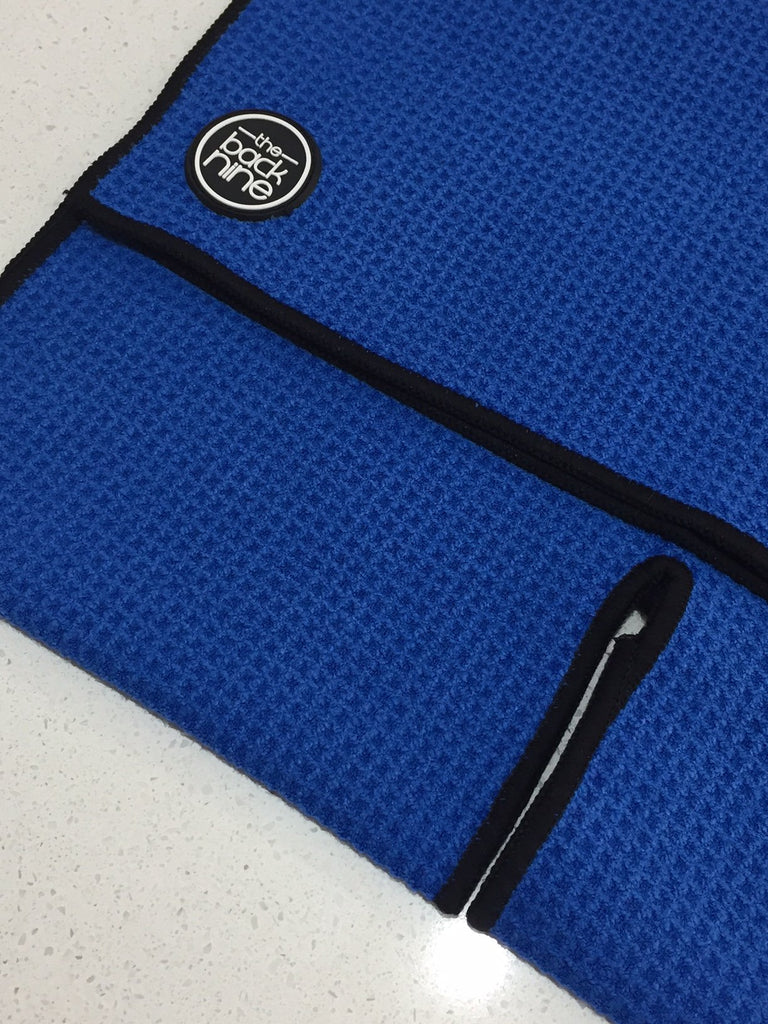 AquaPro 400A Waffle Weave Golf Towel Twin Pack - Royal/Black - theback9