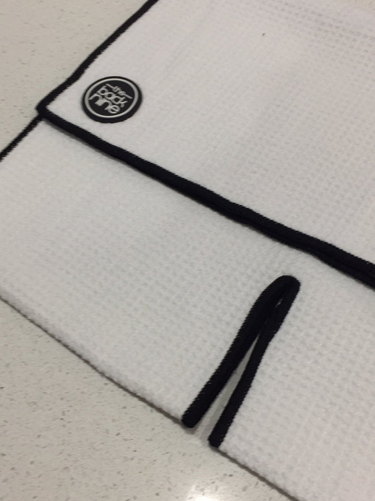 AquaPro 400A Waffle Weave Golf Towel Twin Pack - White/Black - theback9