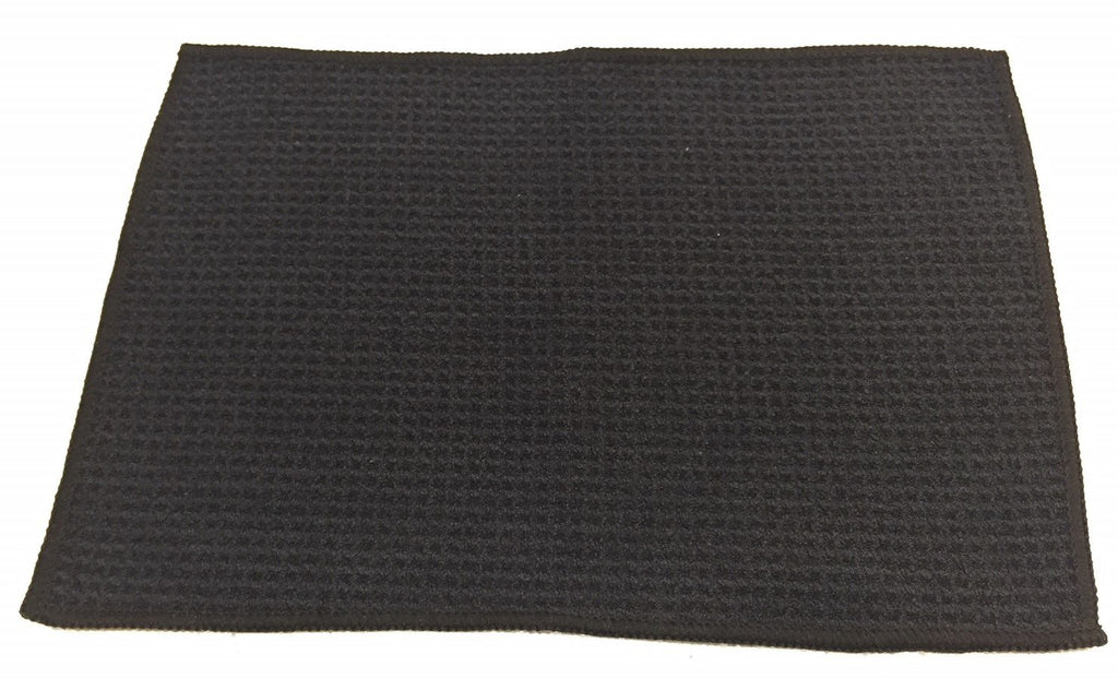Aqua Pro 400A Waffle Weave Golf Towel Twin Pack - Black/Black - theback9
