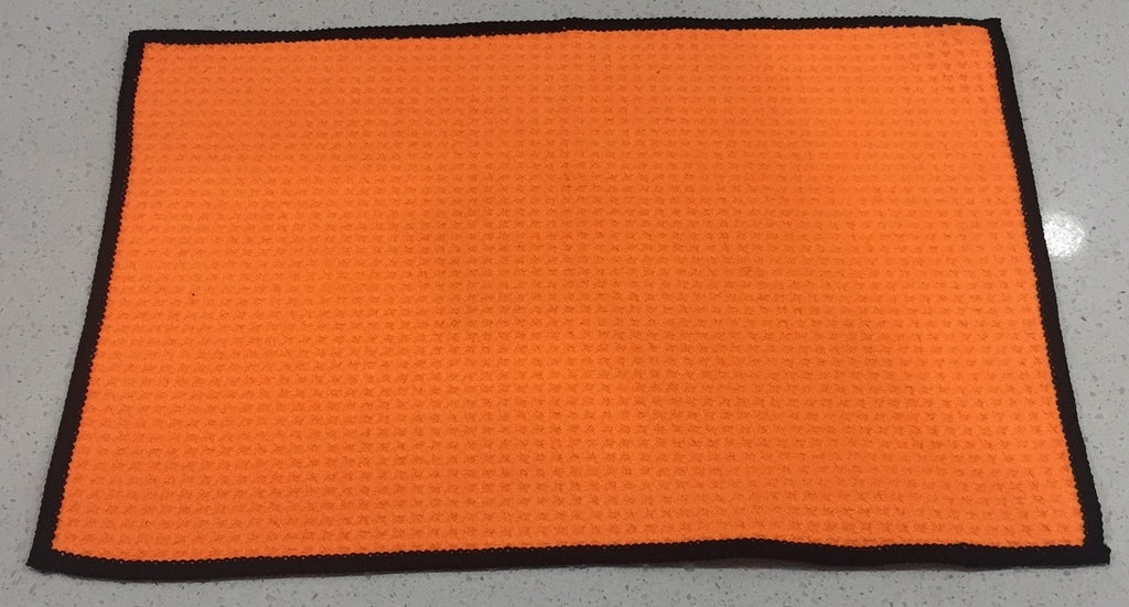 AquaPro 400A Waffle Weave Golf Towel Twin Pack - Orange/Black - theback9