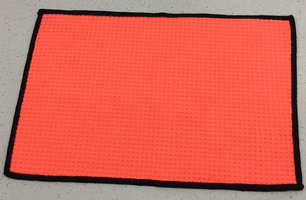 AquaPro 400A Waffle Weave Golf Towel Twin Pack - Peach/Black - theback9