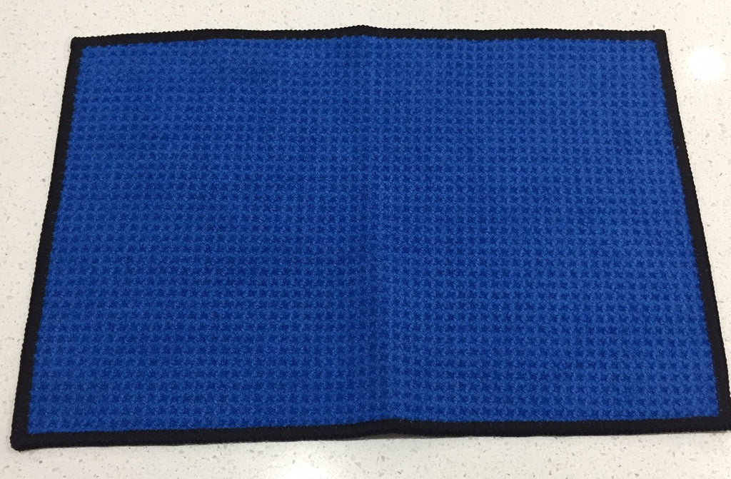 AquaPro 400A Waffle Weave Golf Towel Twin Pack - Royal/Black - theback9