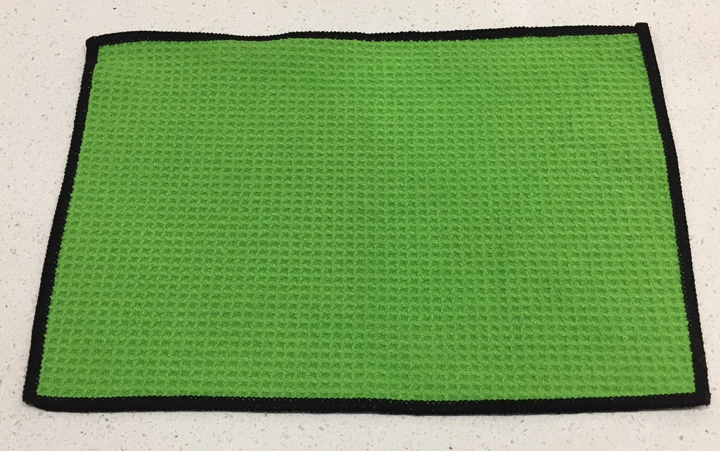Aqua Pro 400A Waffle Weave Golf Towel Twin Pack - Lime/Black - theback9