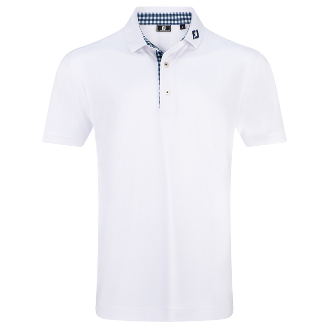 FJ Stretch Pique Solid with Gingham Trim - Mens - theback9