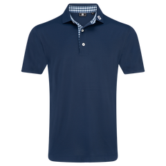 FJ Stretch Pique Solid with Gingham Trim - Mens - theback9