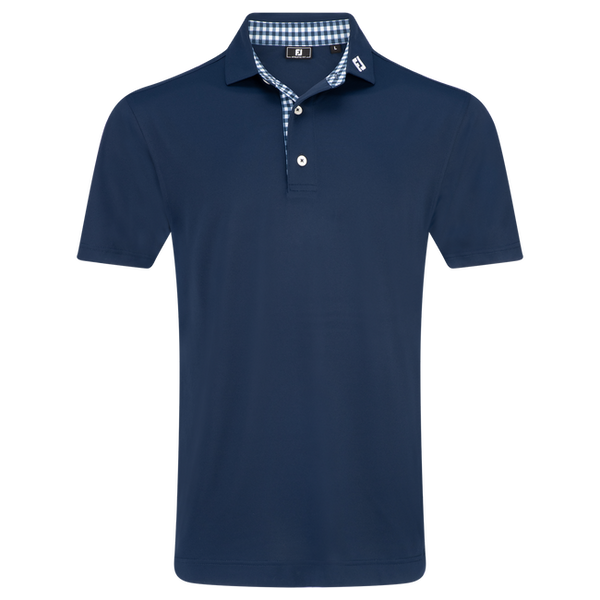 FJ Stretch Pique Solid with Gingham Trim - Mens - theback9