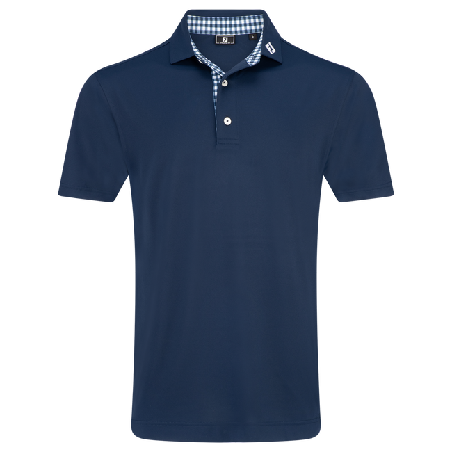 FJ Stretch Pique Solid with Gingham Trim - Mens - theback9