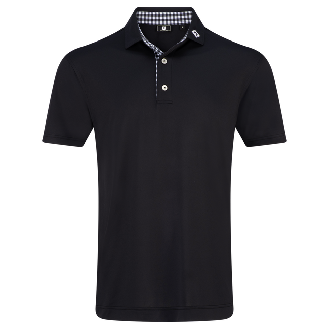 FJ Stretch Pique Solid with Gingham Trim - Mens - theback9